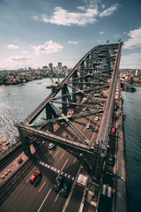 Ingelijste posters Grijs Sydney Harbour Bridge vanuit de lucht  © Lorenzo__Lo