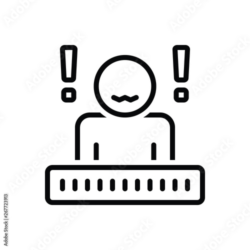 Black line icon for anxiety 