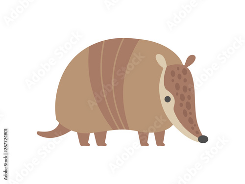 Cute Armadillo Pleistocene Animal Cartoon Vector Illustration