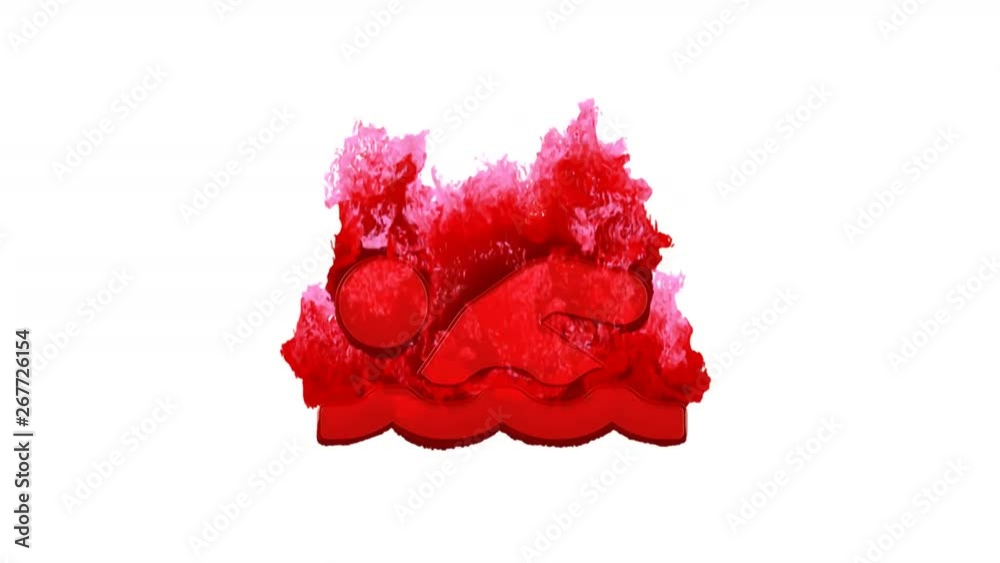 Symbol swimmer inflames with dark fire, then burns. In - Out loop. Alpha channel Premultiplied - Matted with color white Symbol swimmer inflames with dark fire, then burns. In - Out loop. Alpha channel Premultiplied - Matted with color white