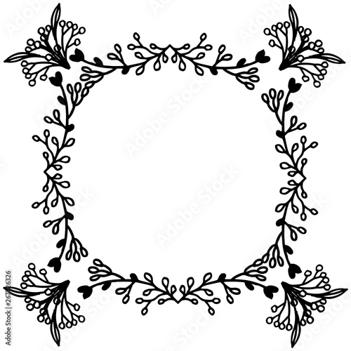 Vector illustration drawing flower frame with elegant style