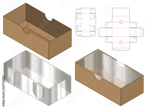 Box packaging die cut template design. 3d mock-up