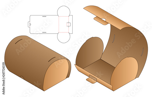 Box packaging die cut template design. 3d mock-up