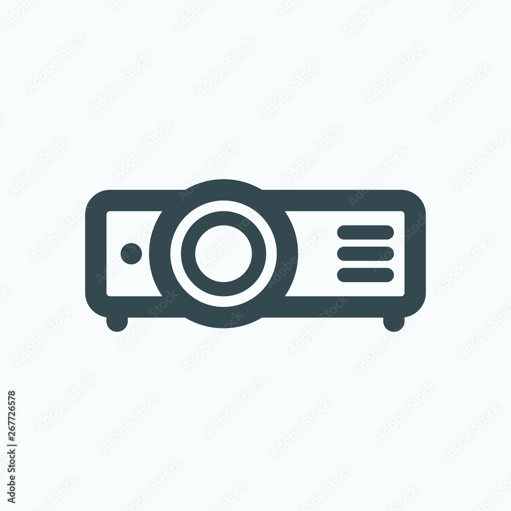 Video projector isolated icon, home video projector outline vector icon