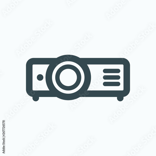 Video projector isolated icon, home video projector outline vector icon