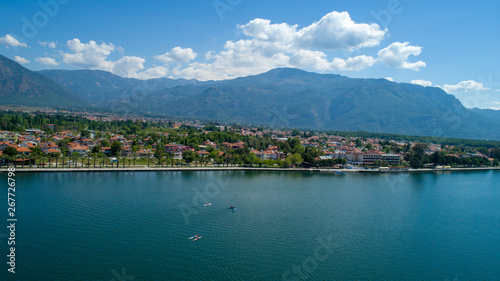 Aerial view of Köyceğiz in Muğla Turkey © yusufozluk