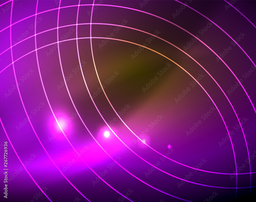 Shiny circles glowing abstract background