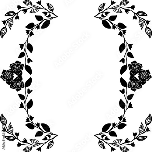 Vector illustration various pattern flower frame for greeting card