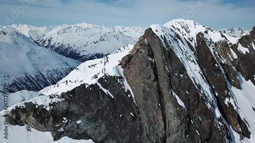 Drone footage from a mountain in the alps, Austria photo