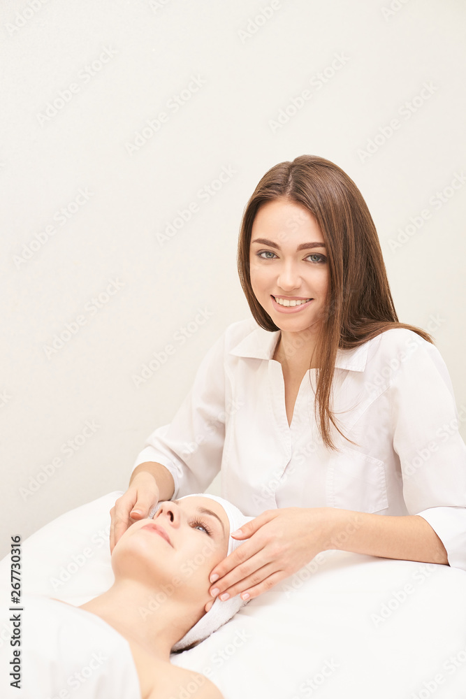 Face professional massage. Spa skincare treatment. Health facial