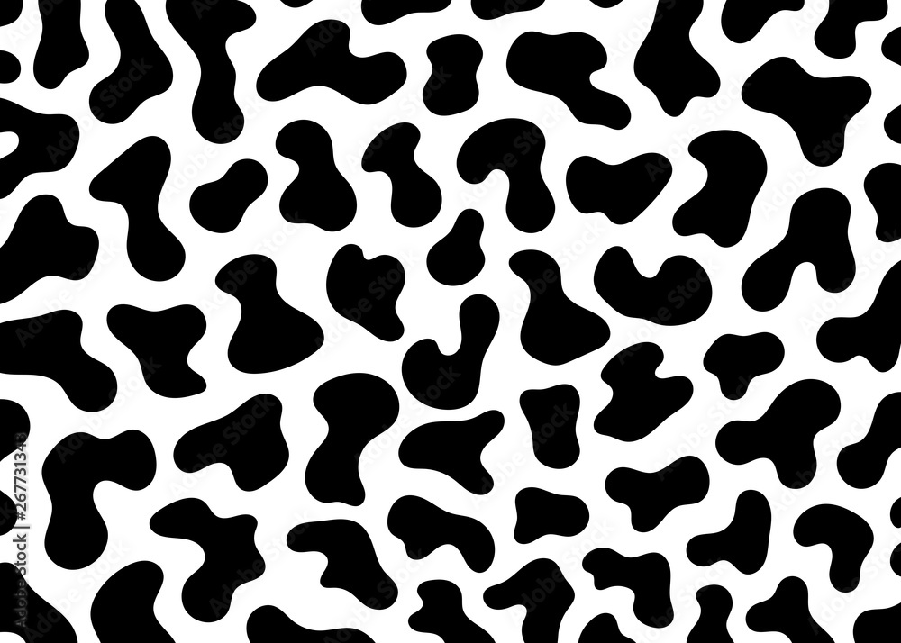 Cow skin pattern design. Simple wide cow pattern print vector illustration  background. Wildlife fur skin design illustration for packaging, web, home  decor, fashion, surface, graphic Векторный объект Stock | Adobe Stock