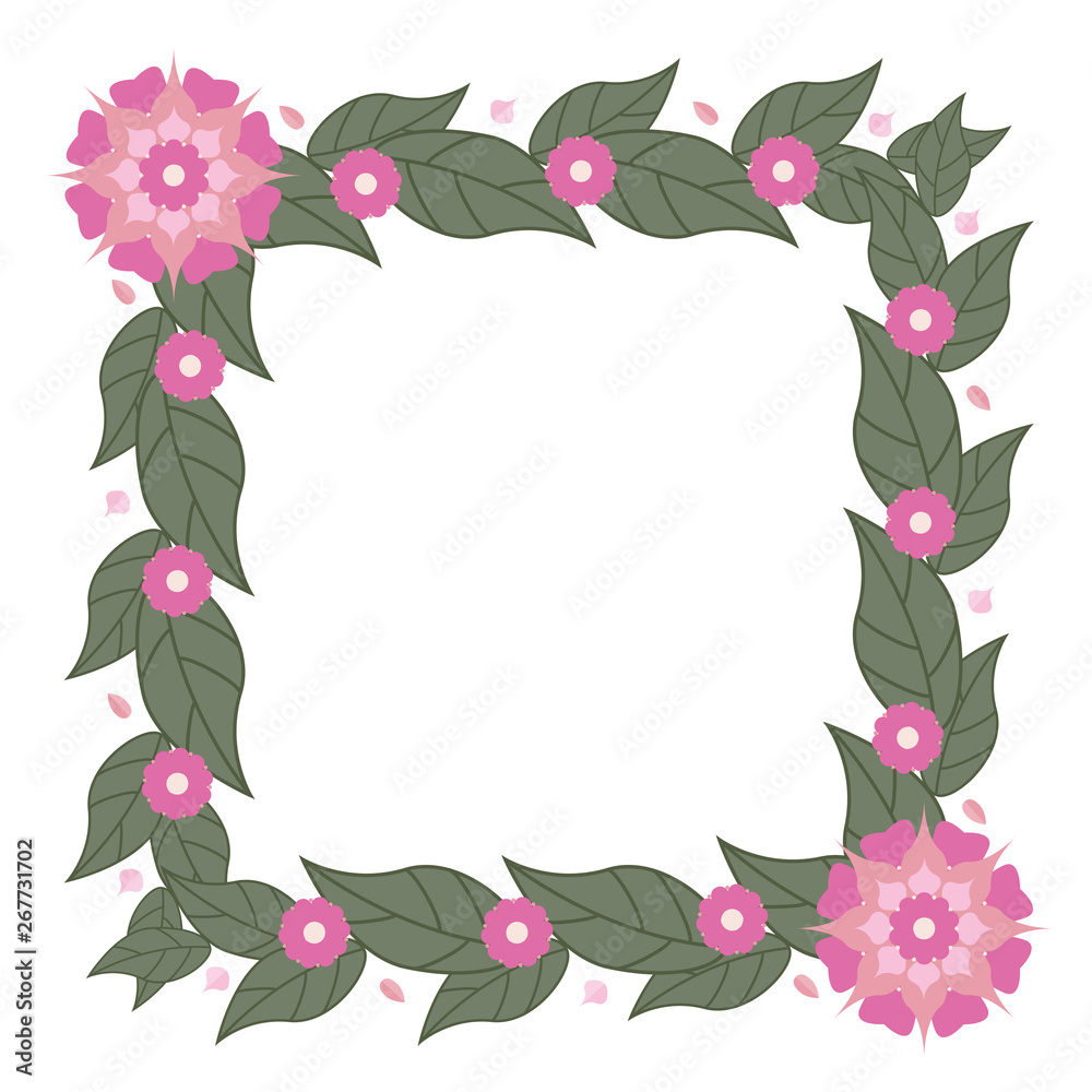 Floral greeting card template with copy space.