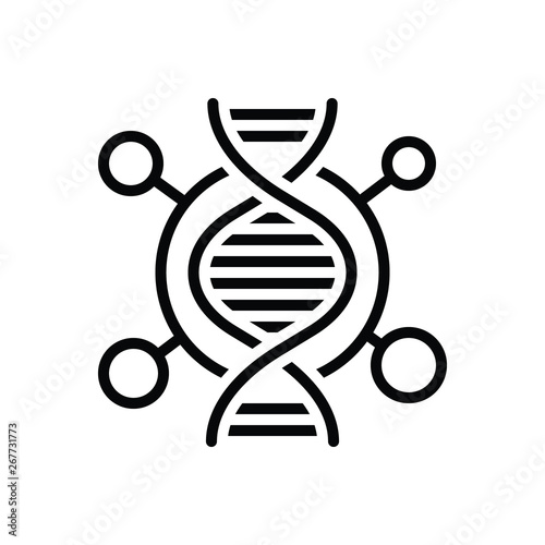 Black line icon for dna genetic 