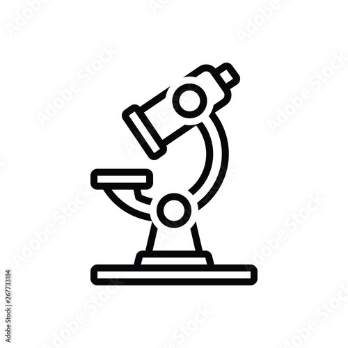 Black line icon for microscope instrument 