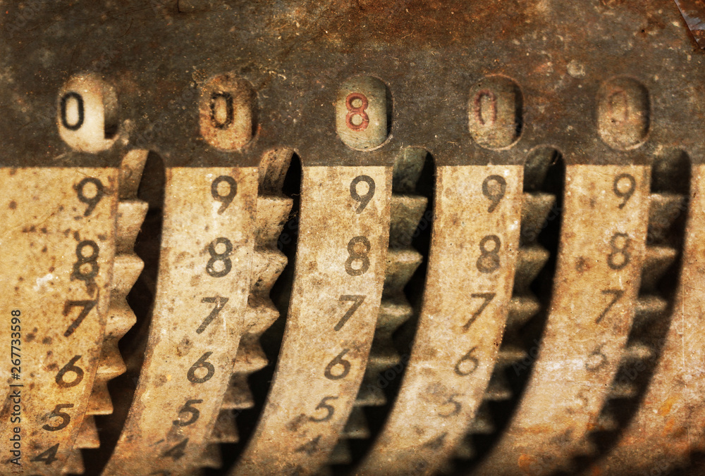 Vintage manual adding machine isolated - 800