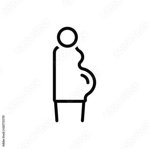 Black line icon for pregnant 