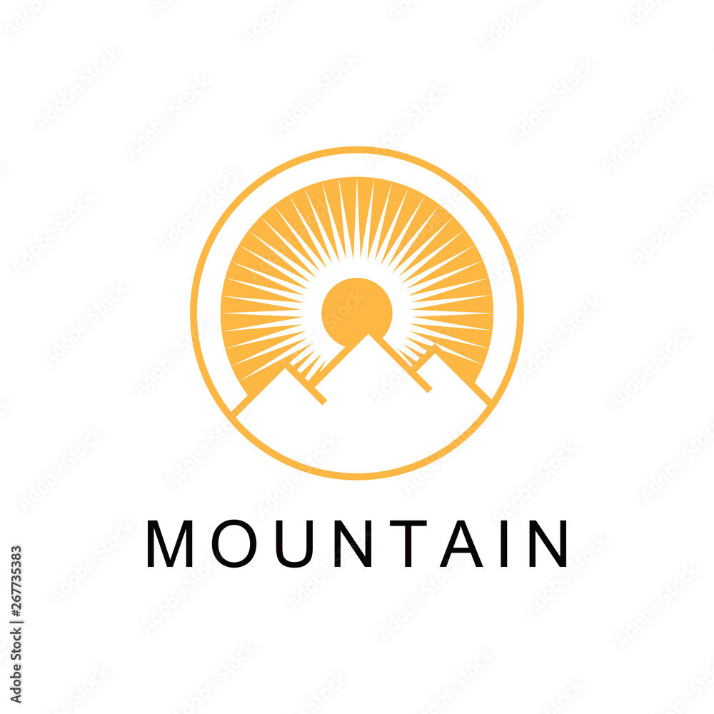 Fototapeta premium mountain with sun logo