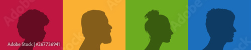 Köpfe Avatar Gesichter Bunt