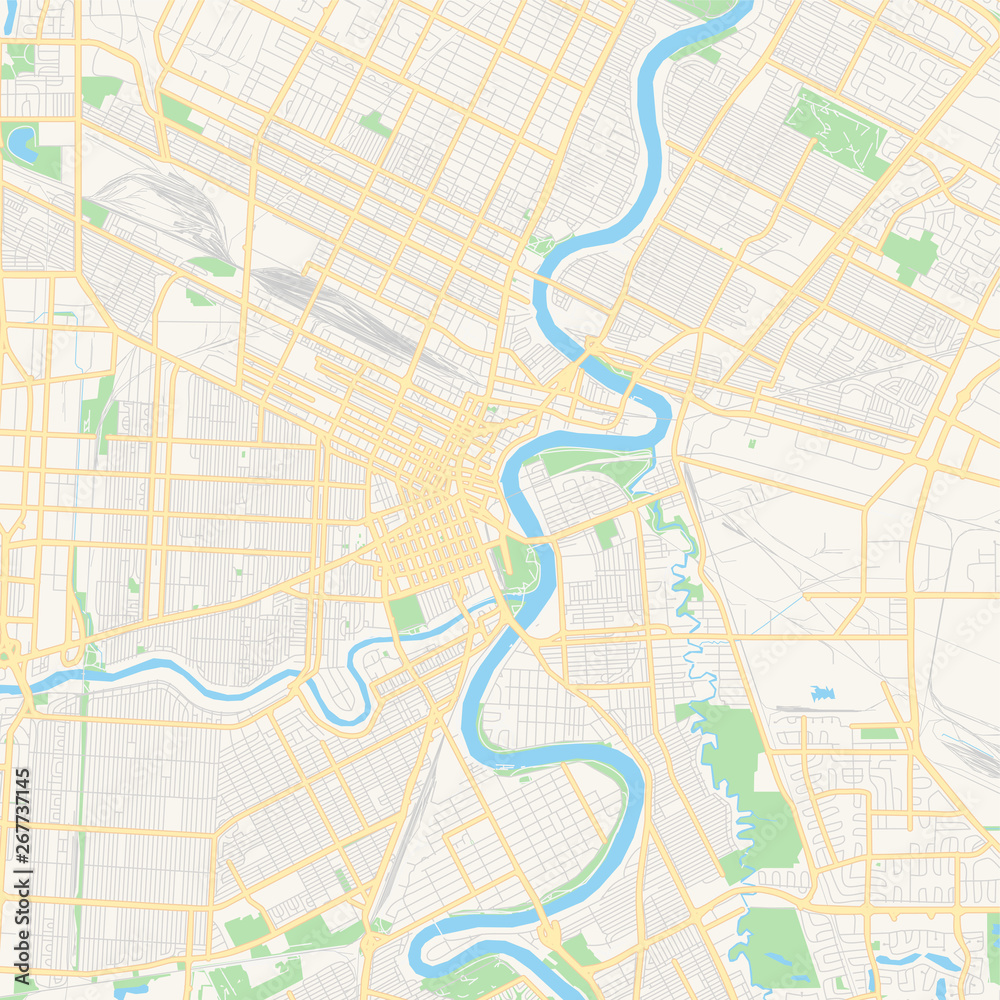 Fototapeta premium Empty vector map of Winnipeg, Manitoba, Canada