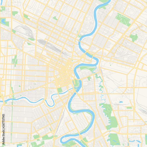 Empty vector map of Winnipeg, Manitoba, Canada