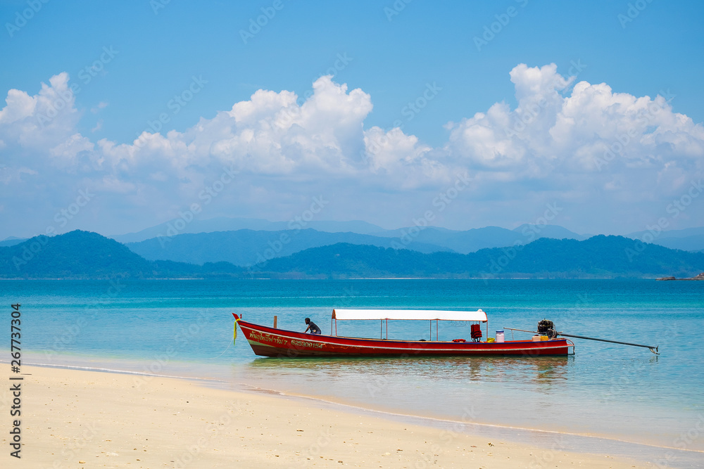 2019-04-17 Tourist Boat Parking in the Sea at Japan iSland in Ranong Province, Thailand 2019-04-17 Tourist Boat Parking in the Sea at Japan iSland in Ranong Province, Thailand
