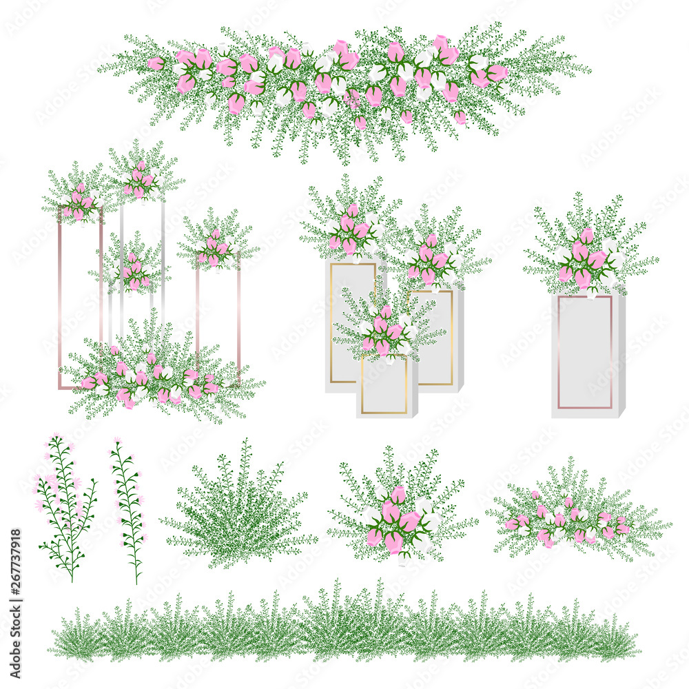 Fototapeta premium Realistic flower for wedding decoration and party celebration.
