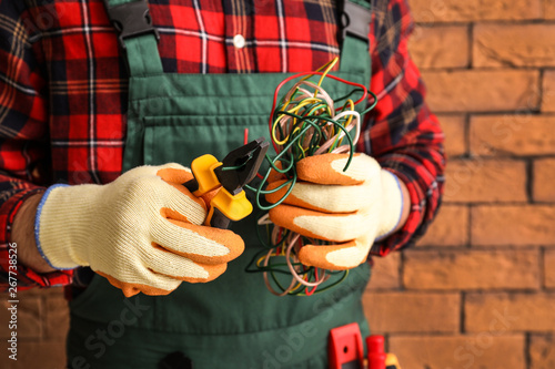 Electrician Holding Electri...