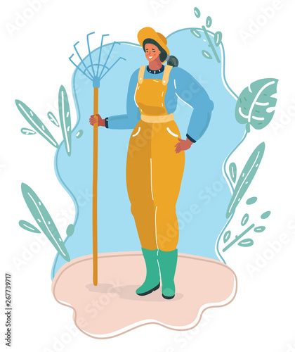 Gardening woman in garden