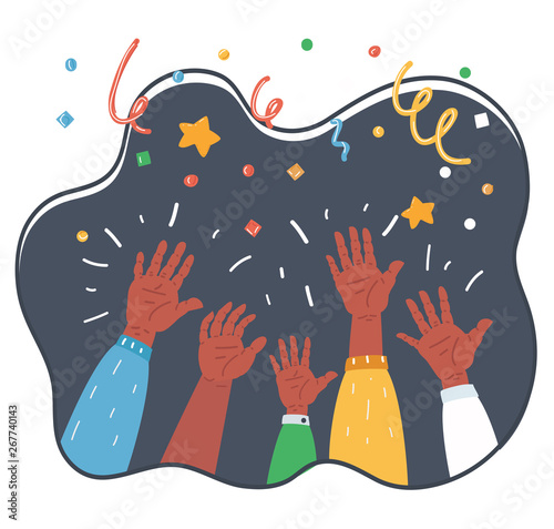 Cheers! Group of people cheering.