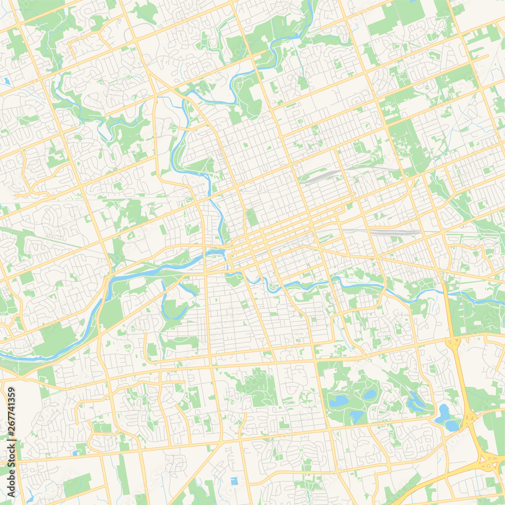 Empty vector map of London, Ontario, Canada