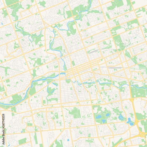 Empty vector map of London  Ontario  Canada