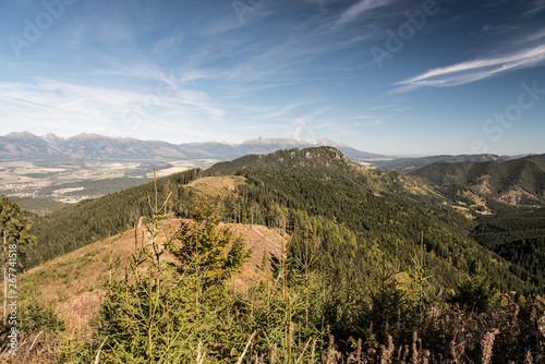 view from mountain glade bellow Slema hill in autumn Nizke Tatry mountains in Slovakia photo