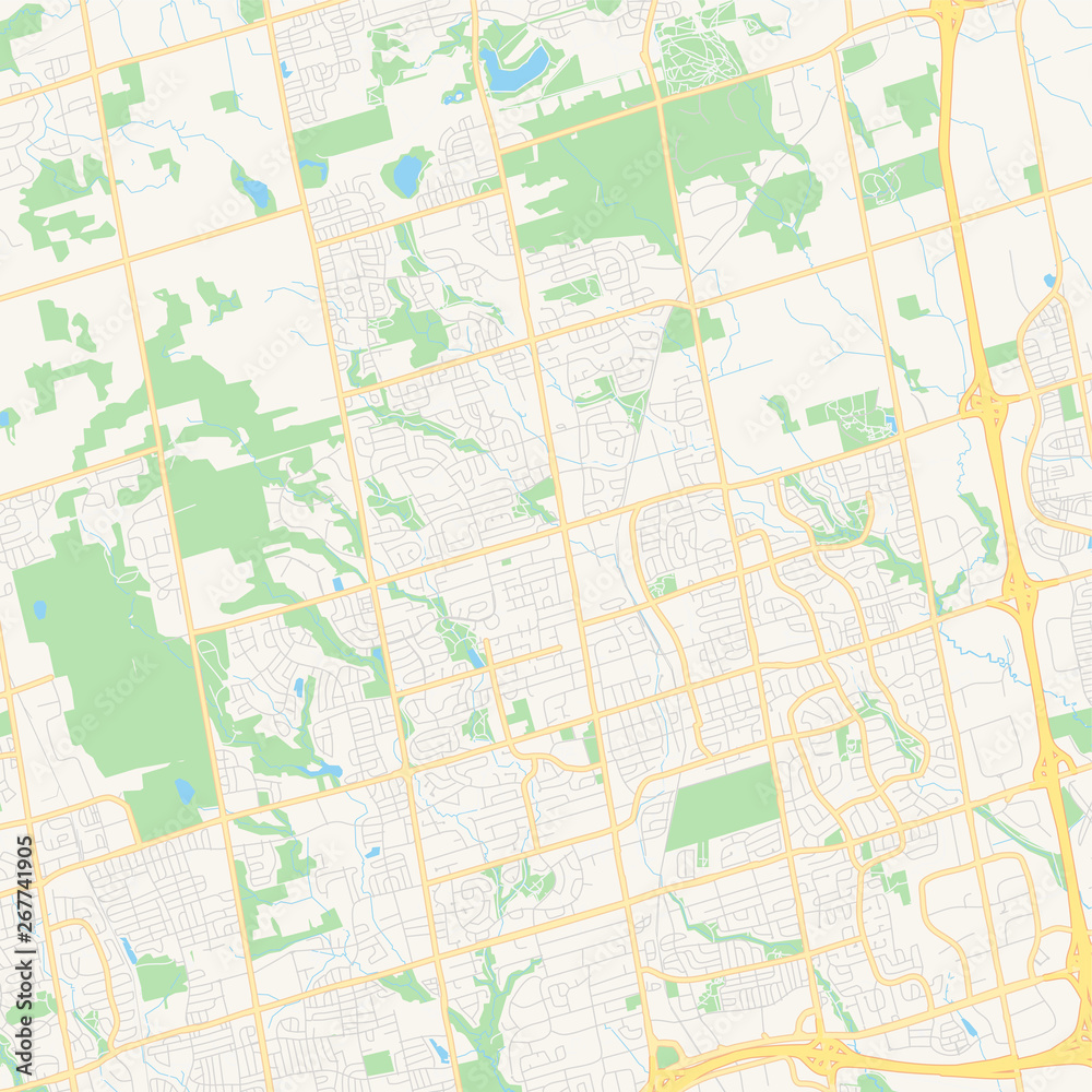 Fototapeta premium Empty vector map of Richmond Hill, Ontario, Canada