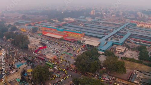 NDLS Rail station, Delhi, India, 4k aerial drone photo