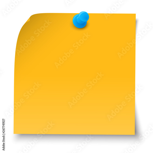 sticky note with pin needle