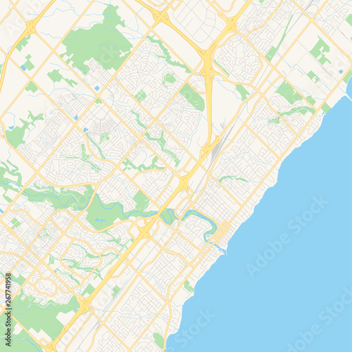 Empty vector map of Oakville, Ontario, Canada