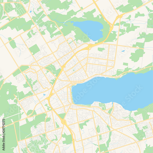 Empty vector map of Barrie, Ontario, Canada