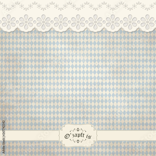 vintage background with checkered pattern for Oktoberfest 2019 2020