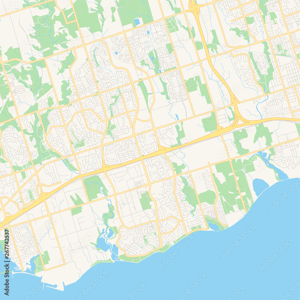 Empty vector map of Ajax, Ontario, Canada