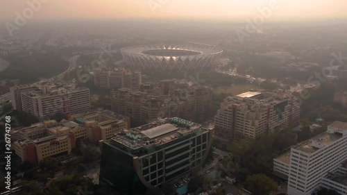Delhi, India, sportive stadium, Aerial drone 4k footage photo