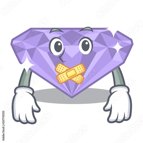 Silent violet diamond in the cartoon box