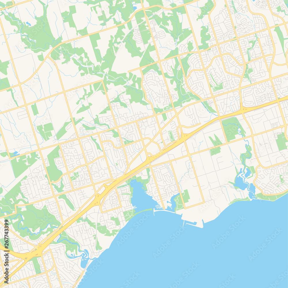 Empty vector map of Pickering, Ontario, Canada