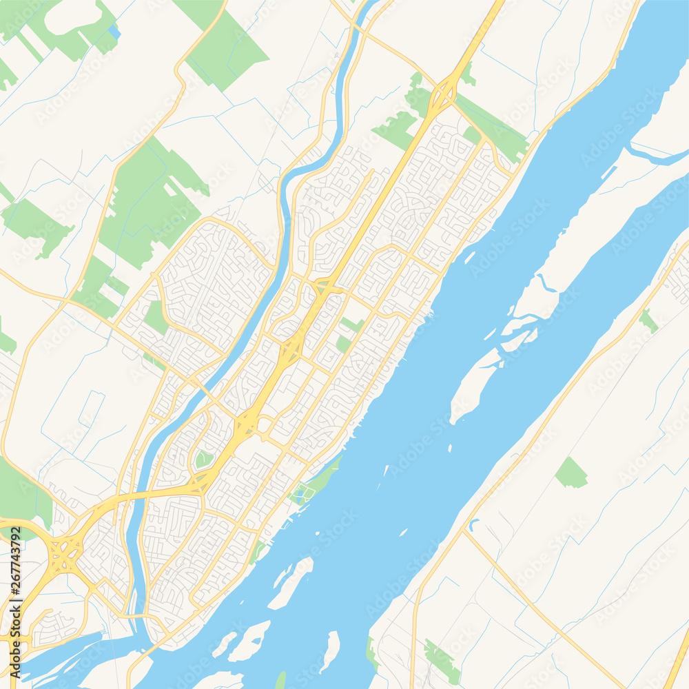 Fototapeta premium Empty vector map of Repentigny, Quebec, Canada