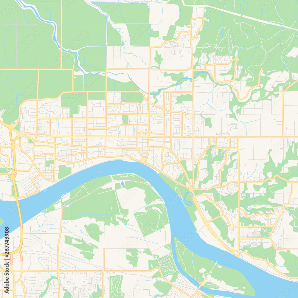 Fototapeta premium Empty vector map of Maple Ridge, British Columbia, Canada