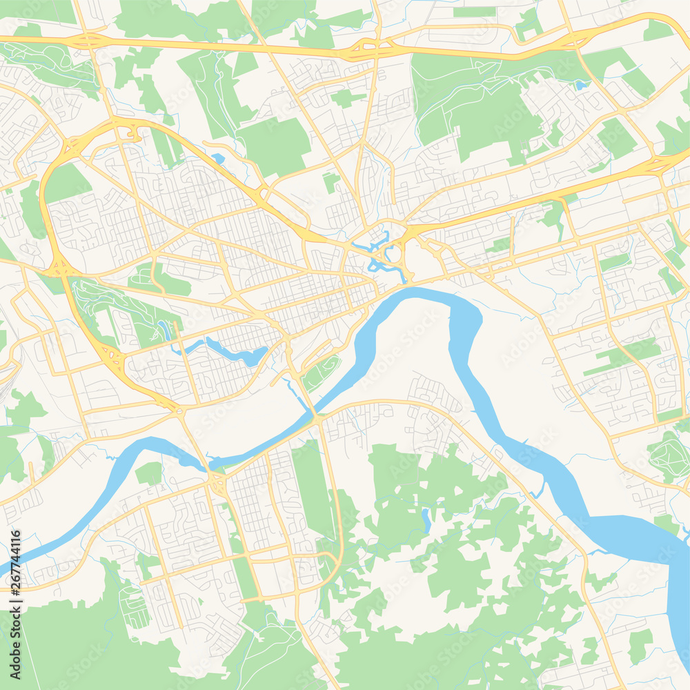 Empty vector map of Moncton, New Brunswick, Canada