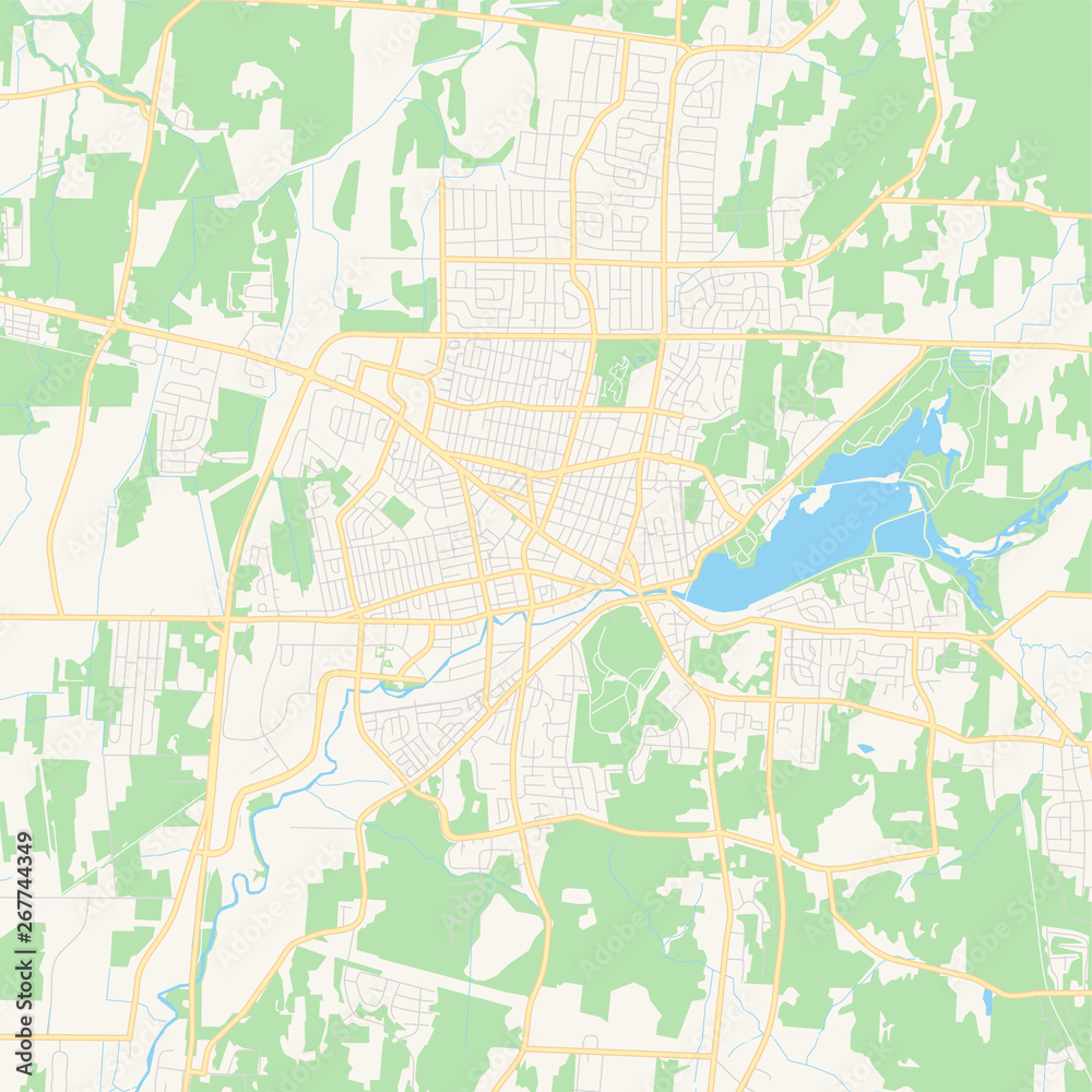 Plakat Empty vector map of Granby, Quebec, Canada