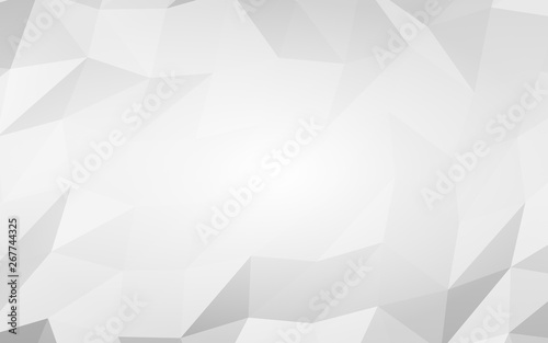 White abstract background. Lowpoly backdrop. Crumpled paper. 3D illustration