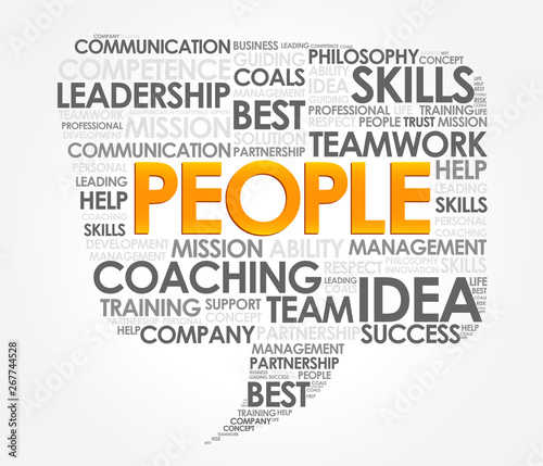 People in word cloud dialog  bubble