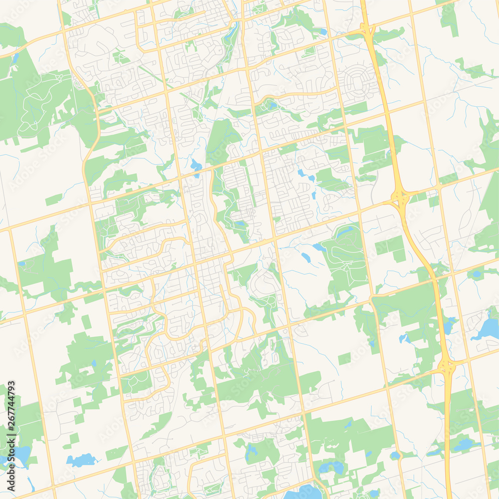 Empty vector map of Aurora, Ontario, Canada