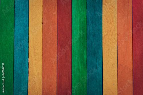 Colorful wood texture background made of sticks